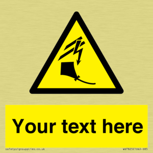 Custom warning kite flying near powerlines